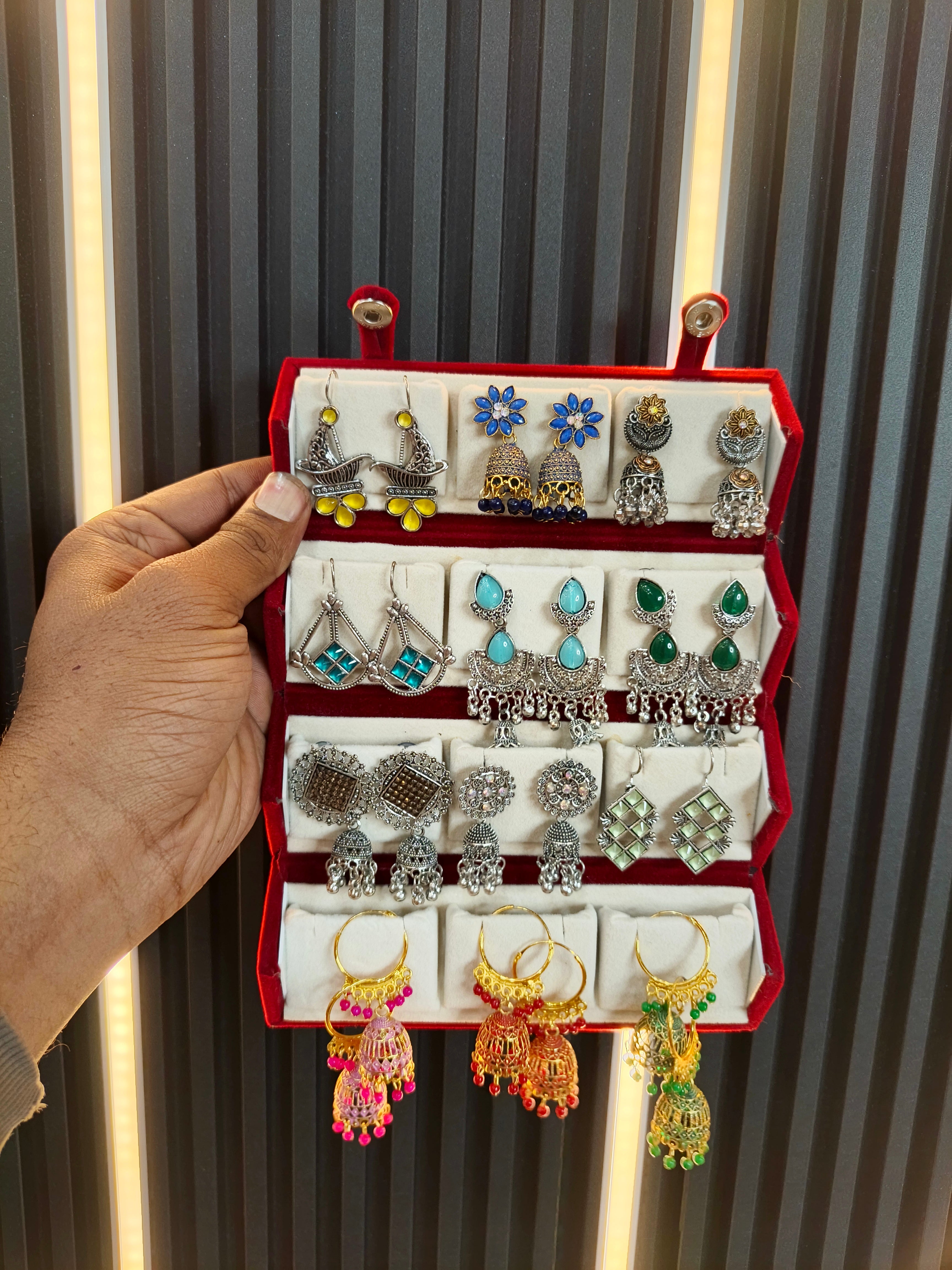 12 Pairs Of beautiful jhumka Box